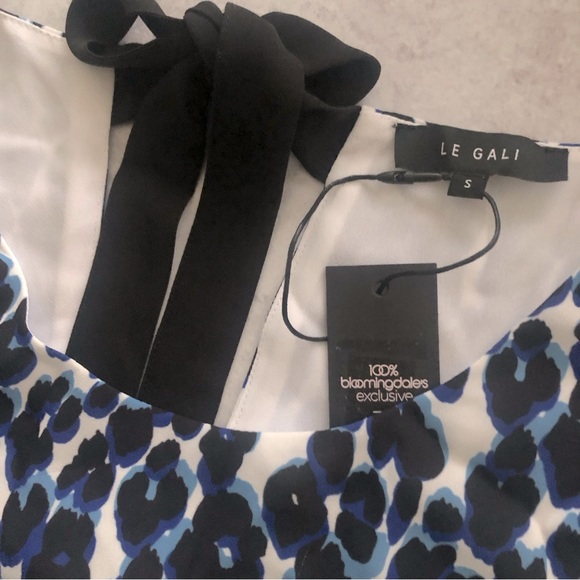LE GALI Alyssa Sleeveless Layered Animal Print Tie Back Blouse, S NWT - Picture 4 of 10